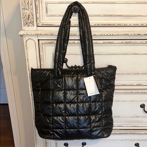 Black Quilted Tote Bag